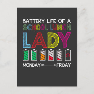 Funny Cafeteria School Lunch Lady Week Mood Humour Postcard