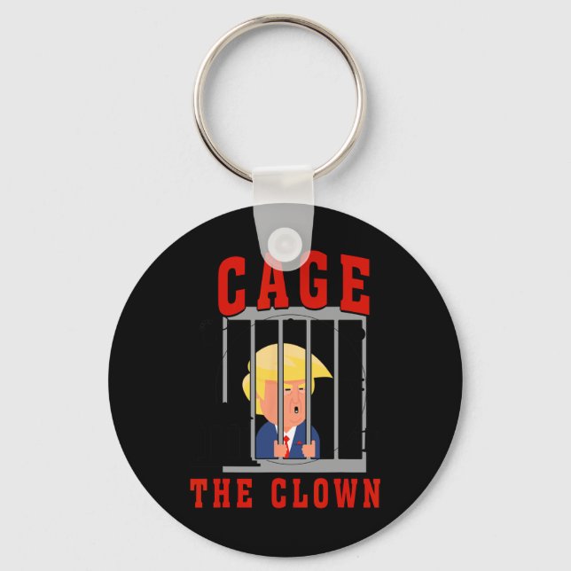Funny Cage The Clown Trump In Prison  Key Ring (Front)