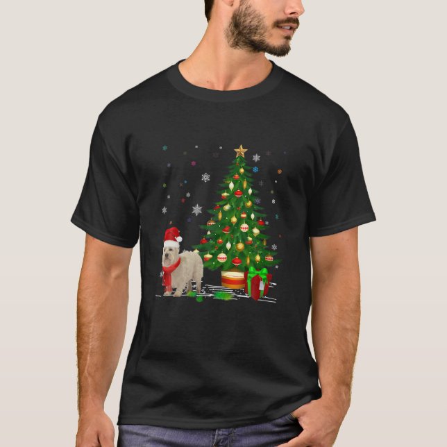Funny Cairn Terrier Dogs Lover Gift Santa Hat Cair T-Shirt (Front)