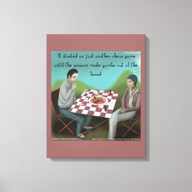 Funny Cajun Chess Canvas Print (Front)