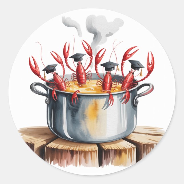 Funny Cajun Graduation Party Classic Round Sticker (Front)