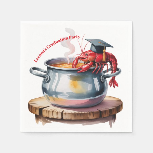 Funny Cajun Graduation Party Napkin (Front)