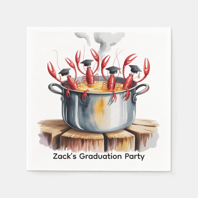 Funny Cajun Graduation Party Napkin (Front)