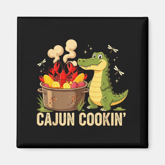 Funny Cajun Louisiana Boil Alligator Crawfish Mard Magnet (Front)