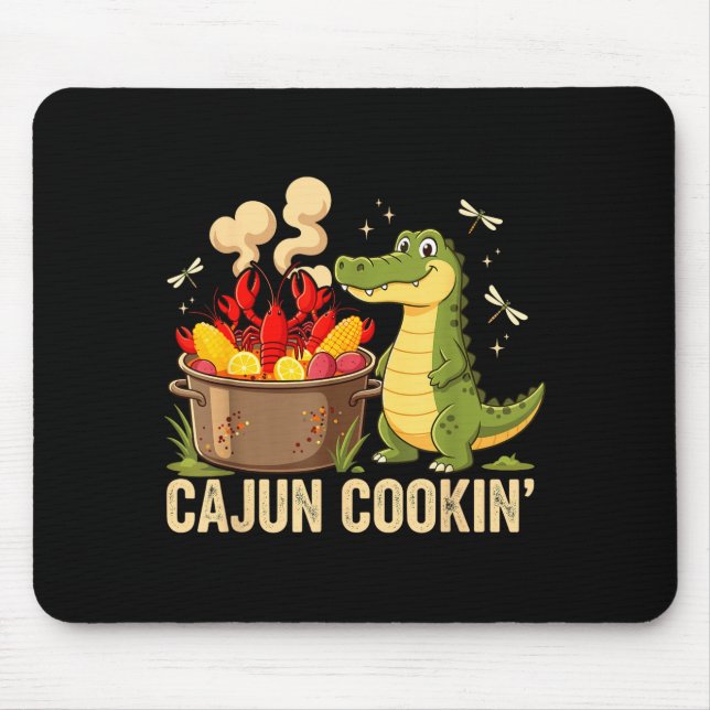 Funny Cajun Louisiana Boil Alligator Crawfish Mard Mouse Mat (Front)