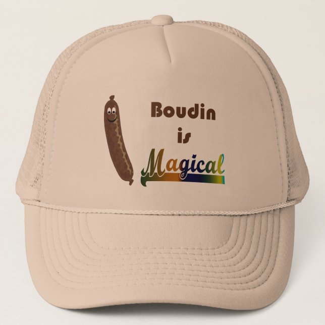 Funny Cajun Louisiana Boudin Lovers Trucker Hat (Front)