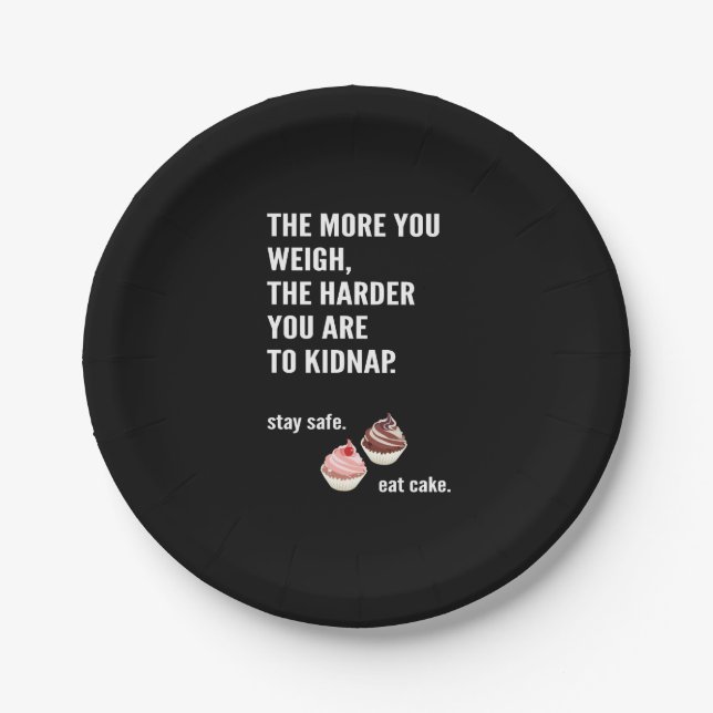 Funny: Cake paper plates. CupcakeHumor. Paper Plate (Front)