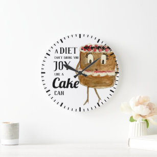 Funny cake Quote Large Clock