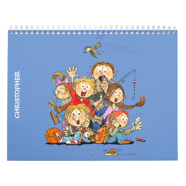 Funny Calendar For Kids - Blue Kids Calendars (Cover)