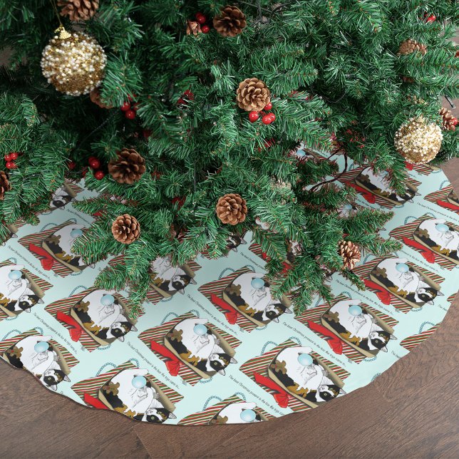 Funny Calico Cat Christmas Gift Box Brushed Polyester Tree Skirt (Creator Uploaded)