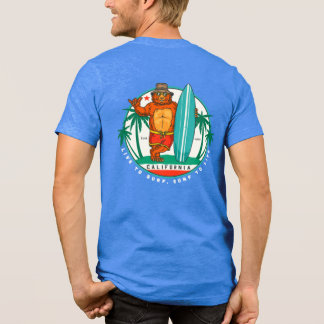 Funny California Surfing Bear Estd 1850 Tri-Blend Shirt