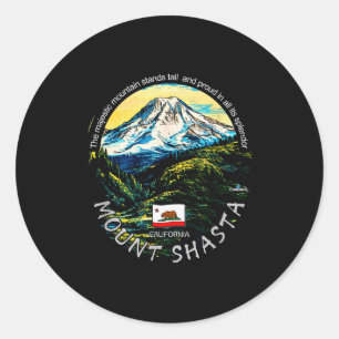 Funny California's Majestic Mount Shasta Hiking Mo Classic Round Sticker