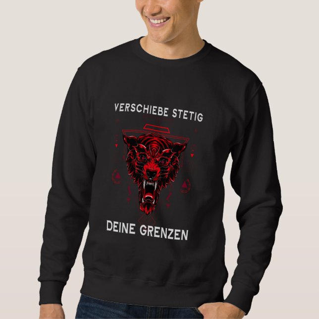 Funny Calisthenics Moving Boundaries Red Wolf Work Sweatshirt (Front)