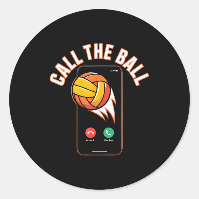 Funny Call The Ball Volleyball Leopard Ball Mum Mo Classic Round Sticker (Front)