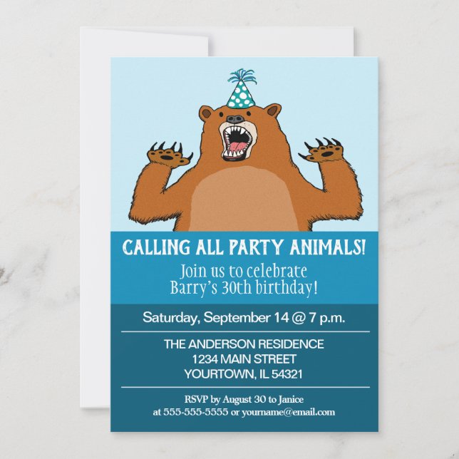 Funny Calling All Party Animals Birthday Invitation (Front)