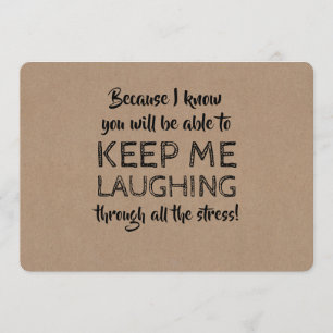 Funny Calming Bridesmaid Proposal Invitation