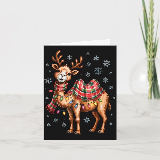 Funny Camel Christmas Cute Animal Lovers Holiday P Card (Front)