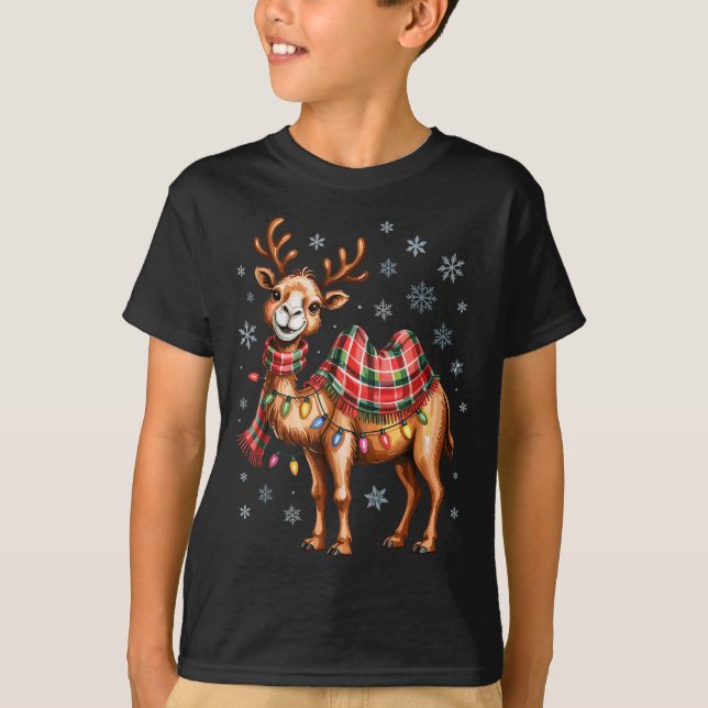 Funny Camel Christmas Cute Animal Lovers Holiday P T-Shirt (Front)