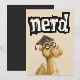 Funny Camel Geeky Nerd Glasses, Graduation Hat جمل Invitation