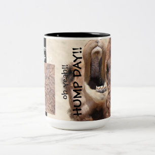 Funny Camel HUMP DAY Mug, Black & Tan Two-Tone Coffee Mug