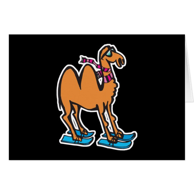 funny camel on skis (Front Horizontal)