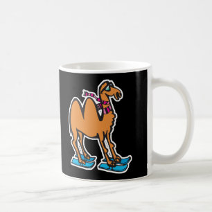 funny camel on skis coffee mug