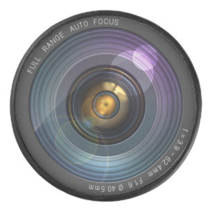 Funny Camera Lens Round Hockey Puck