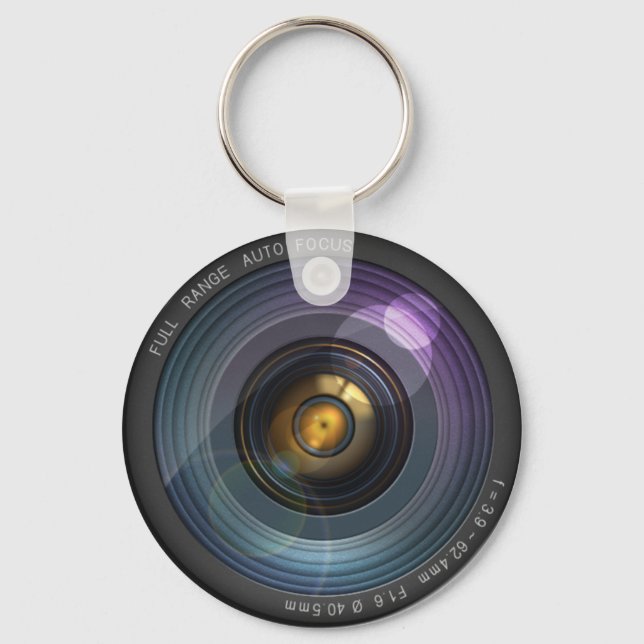 Funny Camera Lens Round Key Ring (Front)