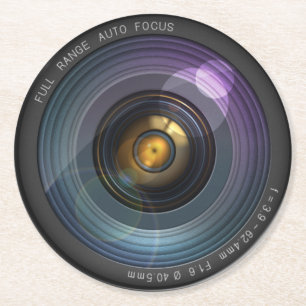 Funny Camera Lens Round Paper Coaster