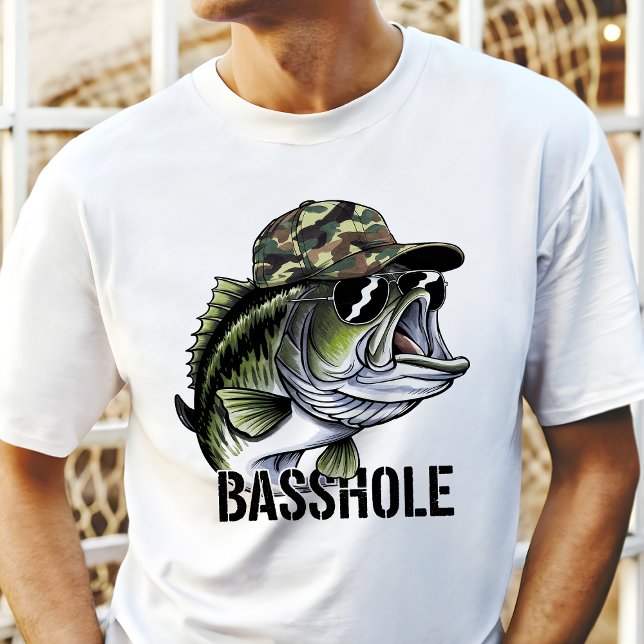 Funny Camo Basshole Bass Fishing  Tri-Blend Shirt (Creator Uploaded)