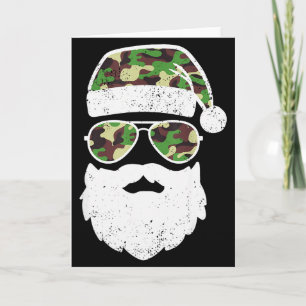 Funny Camo Christmas Pajama Funny Camo Matching Fa Card