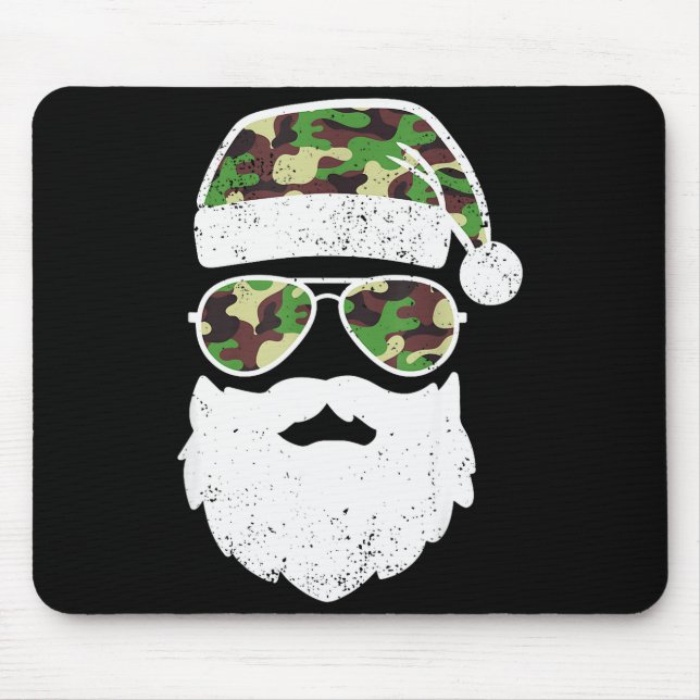 Funny Camo Christmas Pajama Funny Camo Matching Fa Mouse Mat (Front)
