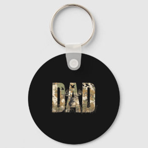Funny Camo Dad Hunting Camouflage Deer Father's Da Key Ring
