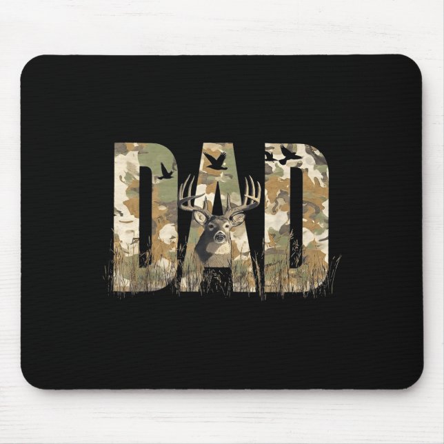 Funny Camo Dad Hunting Camouflage Deer Father's Da Mouse Mat (Front)