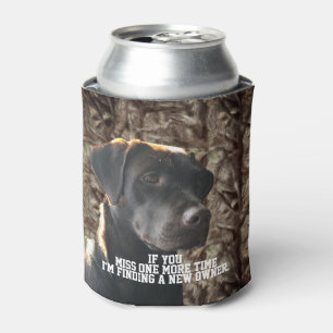 Funny Camo Duck Hunting Chocolate Lab Beer Can Cooler