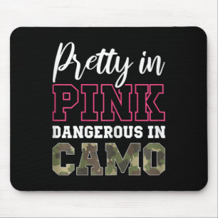 Funny Camo Hunting Pink Graphic For Women And Girl Mouse Mat