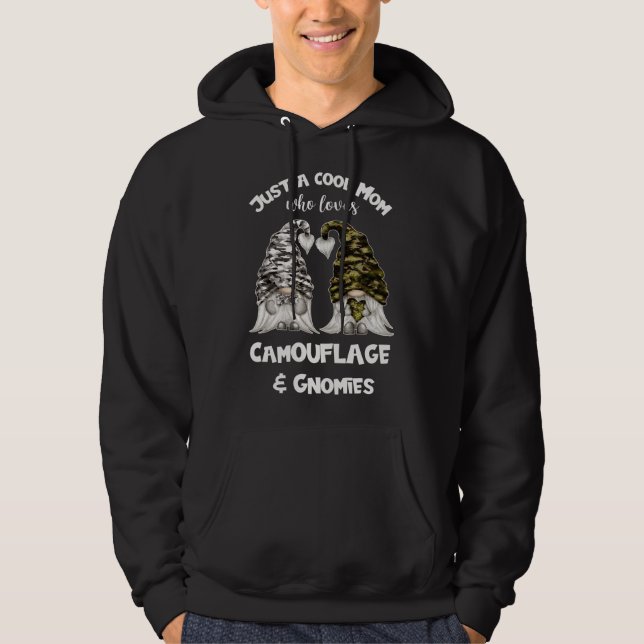 Funny Camouflage Gnomes For Cool Mum - Cute Gnomie Hoodie (Front)