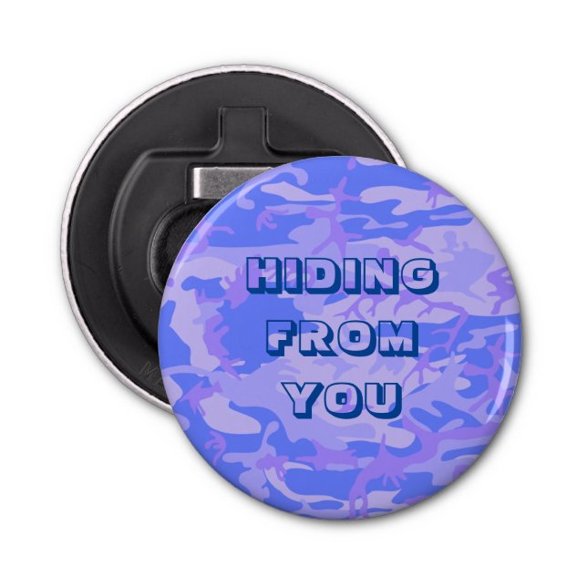 Funny Camouflage Pastel Blue Abstract Pattern Bottle Opener (Front)