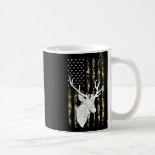 Funny Camouflage Usa Flag Whitetail Buck Deer Hunt Coffee Mug