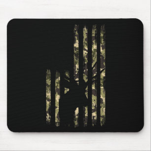 Funny Camouflage Usa Flag Whitetail Buck Deer Hunt Mouse Mat