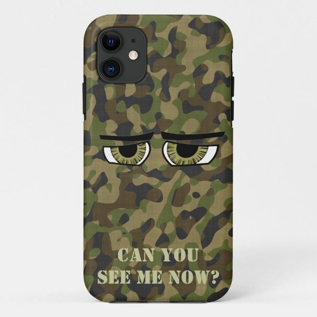 Funny Camouflaged  Eyes, Military, Hunters, Army Case-Mate iPhone Case (Back)