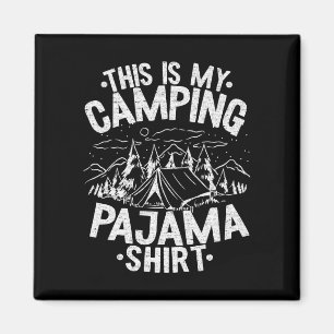 Funny camper happy hiking outdoors this is camping magnet
