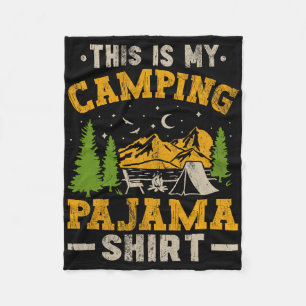 Funny Camper Happy Hiking Outdoors This Is My Camp Fleece Blanket