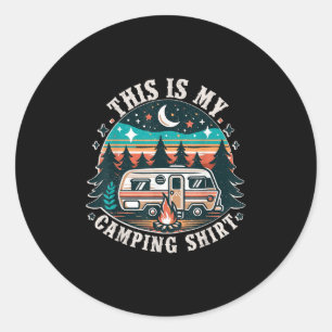 Funny Camper Hiking Nature Shirt This Is My Campin Classic Round Sticker