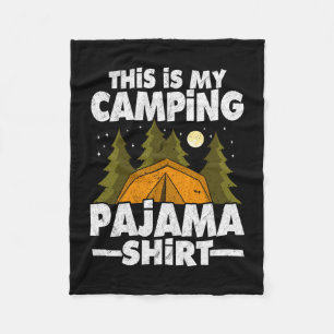Funny camper hiking outdoor nature this is camping fleece blanket
