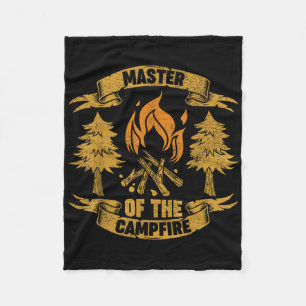 Funny Camper Master Of The Campfire Camping Fleece Blanket