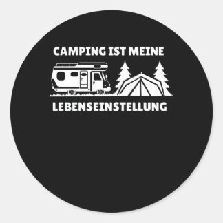 Funny Camper Motorhome - Camping Caravan Classic Round Sticker