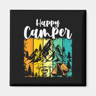 Funny camper outdoor activity camping lover happy magnet