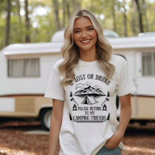 Funny camper slogan camping drinking sayings T-Shirt