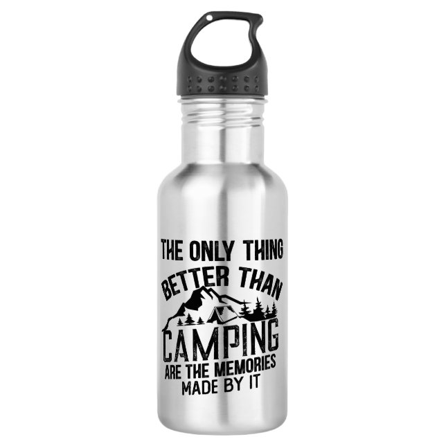 Funny camper slogan summer camping quotes 532 ml water bottle (Front)